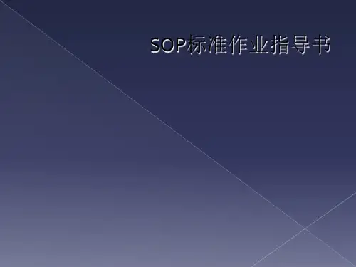 SOP标准作业指导书