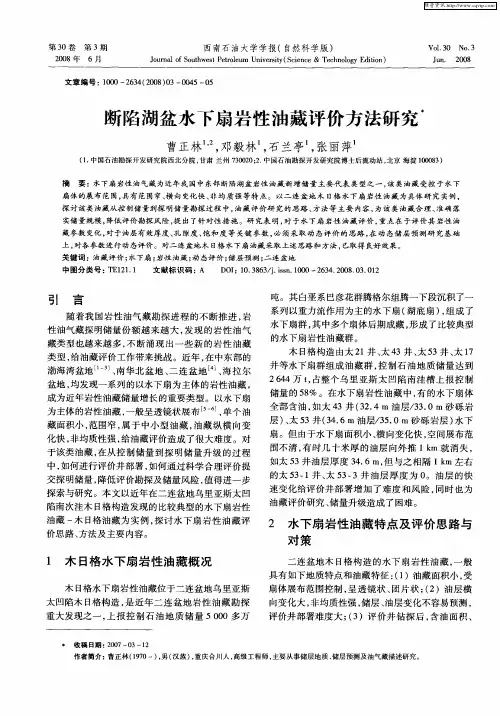 断陷湖盆水下扇岩性油藏评价方法研究