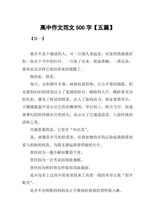 高中作文范文500字【五篇】