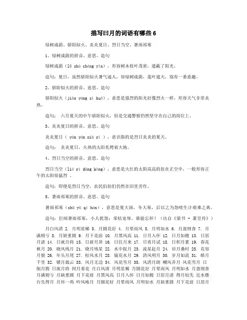 描写曰月的词语有哪些6