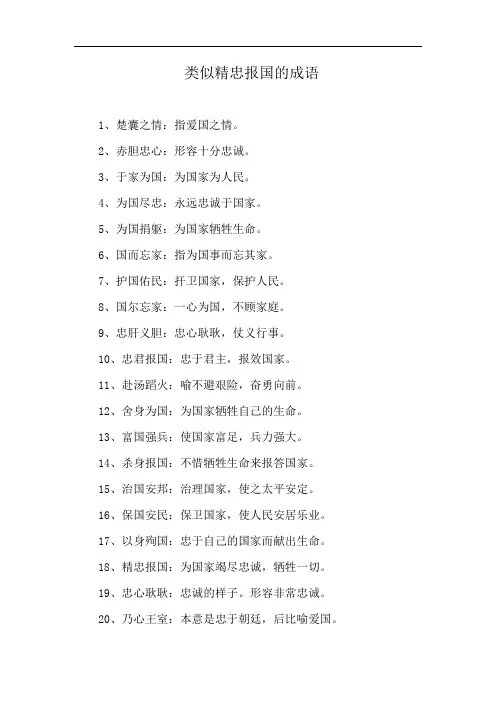 类似精忠报国的成语