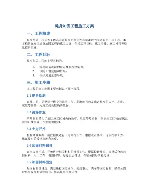 堤身加固工程施工方案