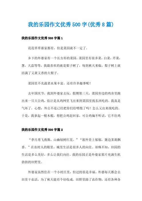 我的乐园作文优秀500字(优秀8篇)