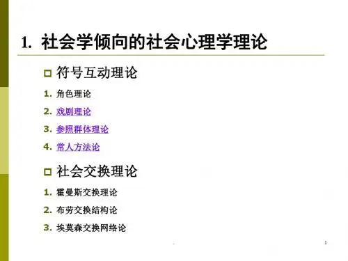 社会心理学符号互动理论课件