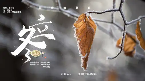 2024立冬节气主题宣教课件
