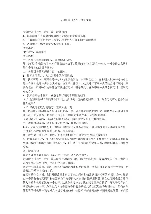 2023最新-大班绘本《天生一对》5篇