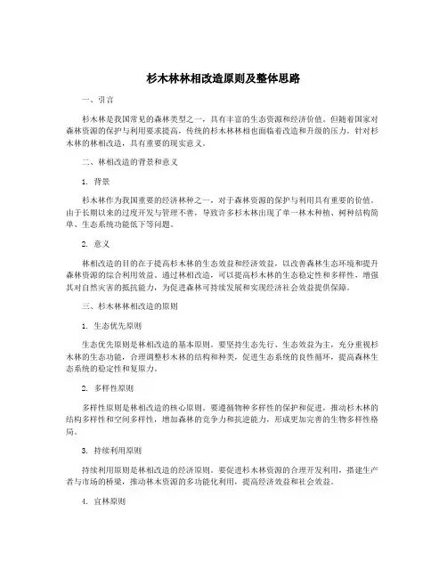 杉木林林相改造原则及整体思路
