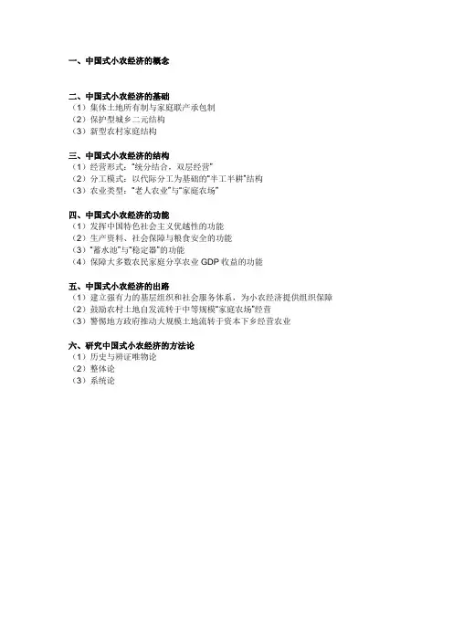 中国式小农经济