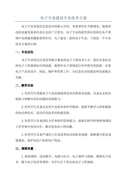 电子专业建设专业技术方案