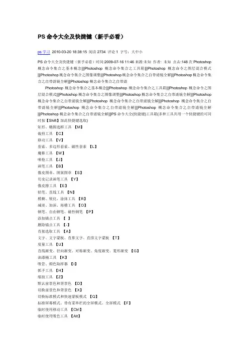 PS命令大全及快捷键