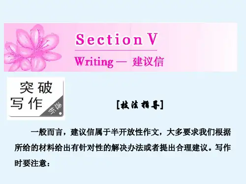 高二英语人教版选修六课件Unit1SectionⅤWriting建议信