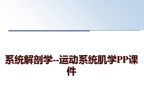 最新系统解剖学--运动系统肌学PP课件