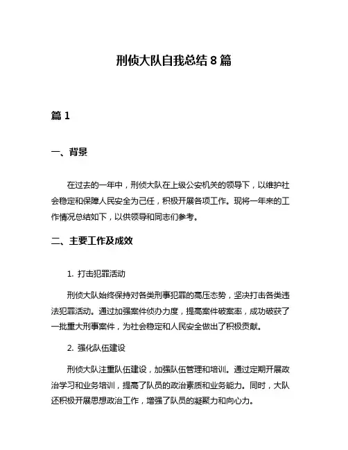 刑侦大队自我总结8篇