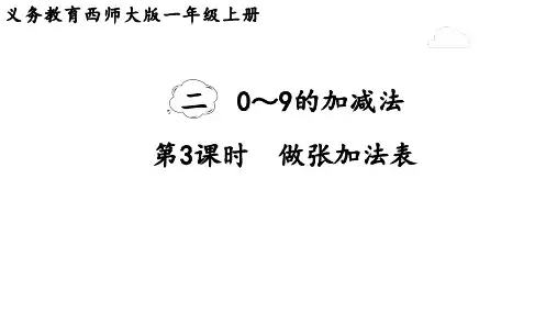 做张加法表课件(共14张PPT)西南师大版一年级数学上册