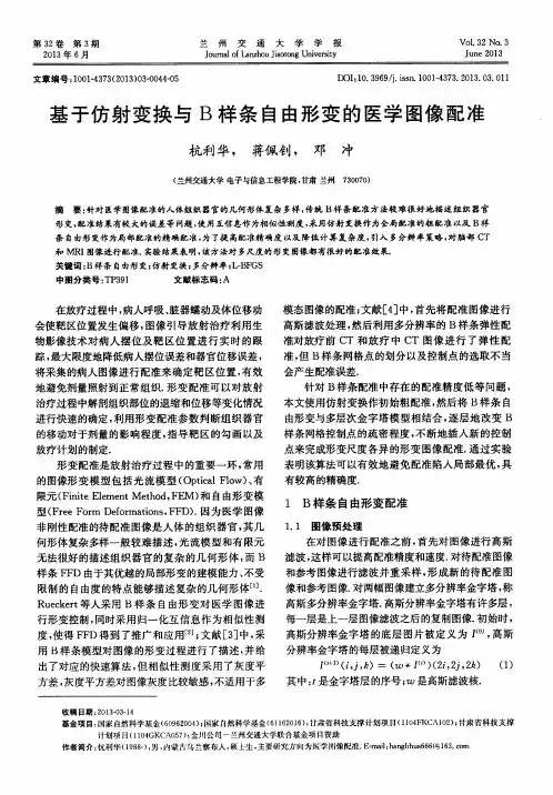 基于仿射变换与B样条自由形变的医学图像配准