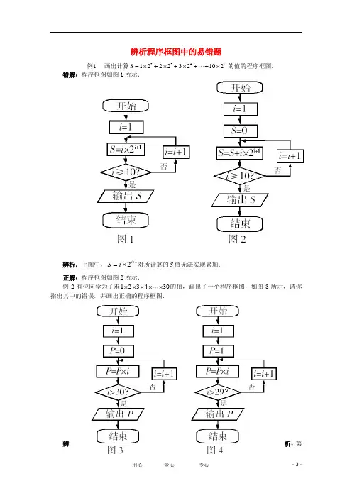 高中数学 程序框图4辨析程序框图中的易错题教学素材 新人教B版.doc