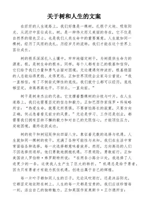 关于树和人生的文案