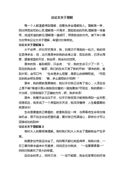 议论文关于理解