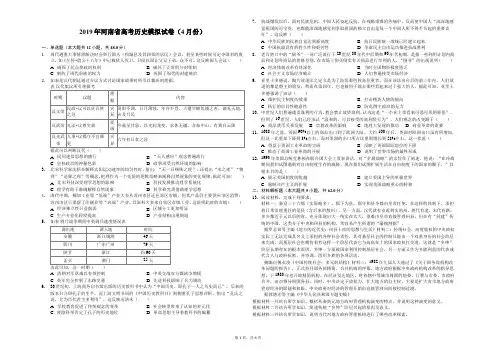 2019年河南省高考历史模拟试卷(4月份)-解析版