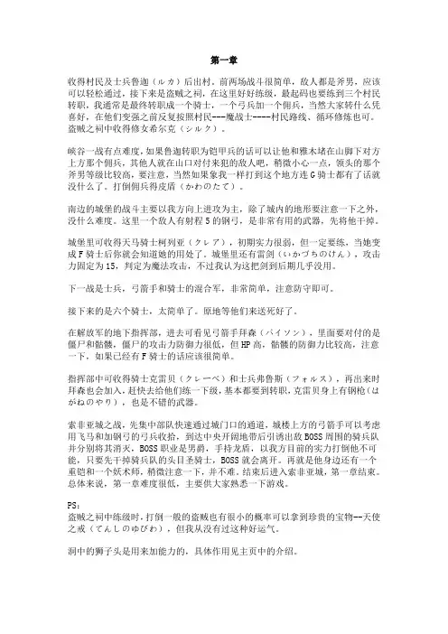 圣火徽章外传新手攻略