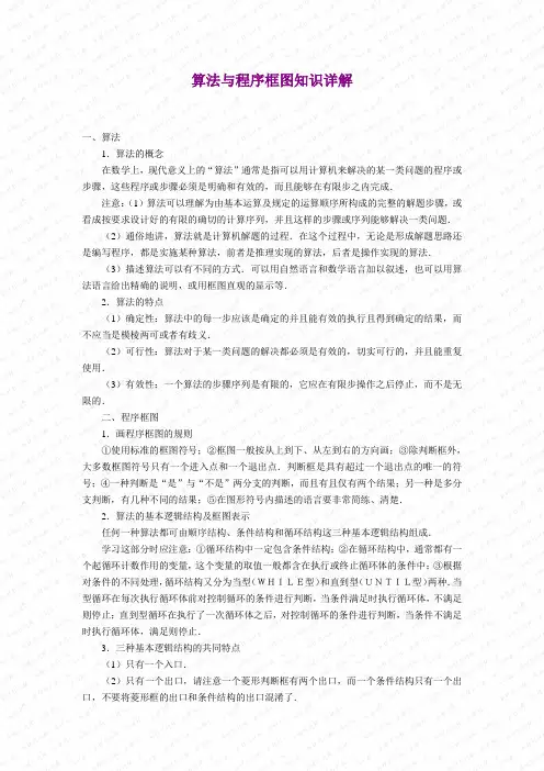 算法与程序框图知识详解
