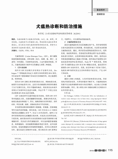 犬瘟热诊断和防治措施
