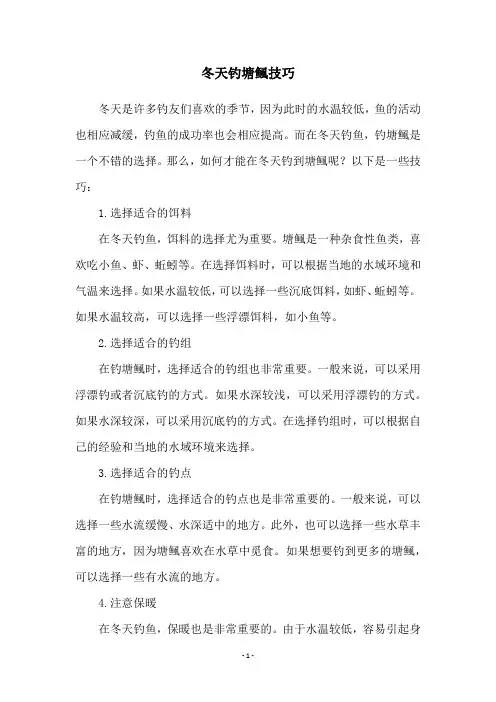 冬天钓塘鲺技巧