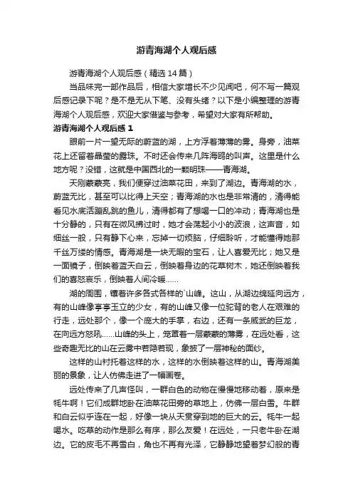 游青海湖个人观后感（精选14篇）