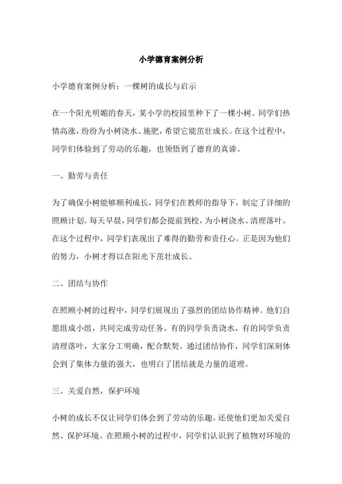 小学德育案例分析