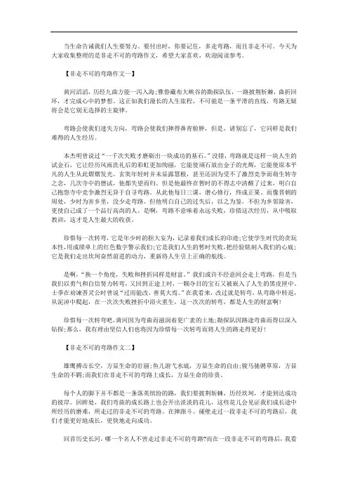 非走不可的弯路作文