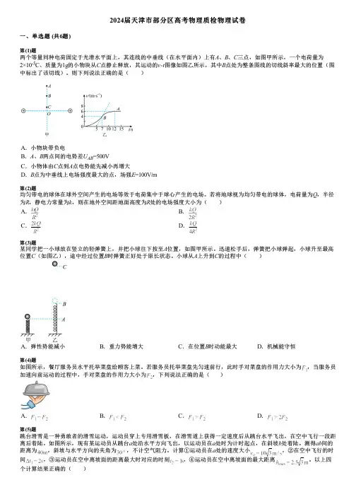 2024届天津市部分区高考物理质检物理试卷