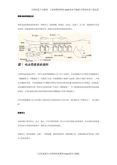 阴极电泳的阳极系统