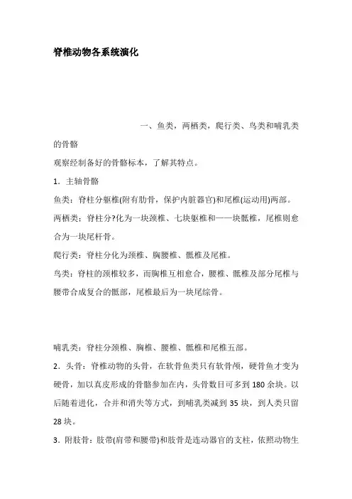 脊椎动物各系统演化