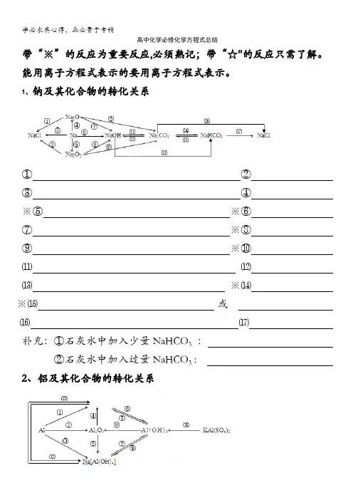 福建省大田第一中学2012届高三寒假作业化学试题