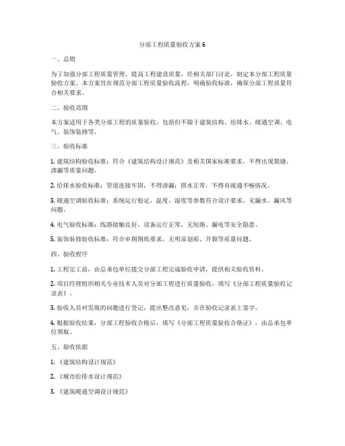 分部工程质量验收方案6