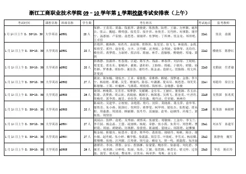 浙江工商职业技术学院09–10学年第1学期校级考试安排表...