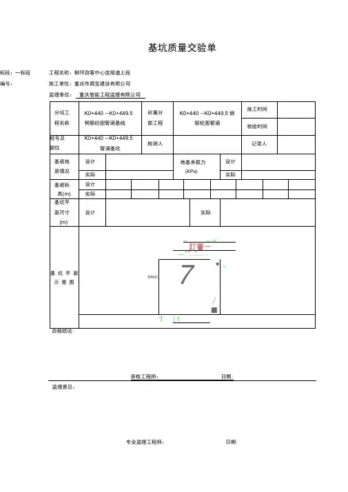 K0+440涵洞质检表