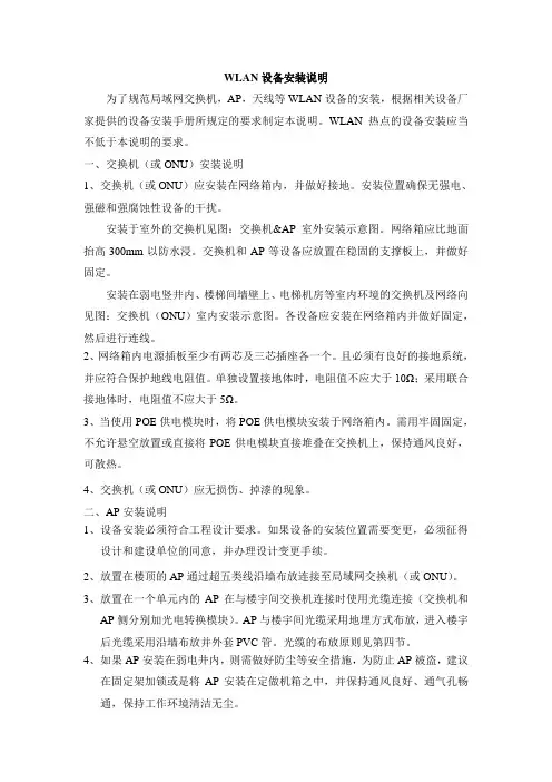 WLAN设备安装说明