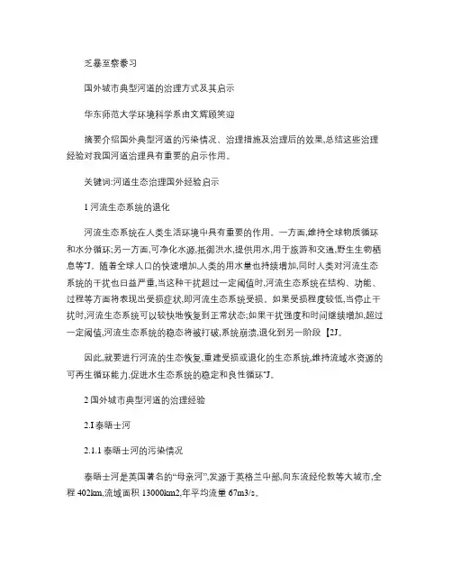 国外城市典型河道的治理方式及其启示_图文(精)