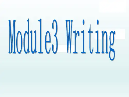外研版英语七年级上册 Module 3 Unit 3 Writing 课件 