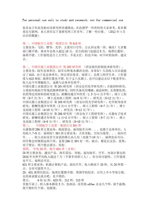 西安各大研究所待遇(超详细)