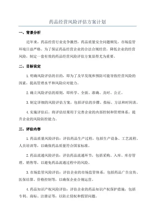 药品经营风险评估方案计划