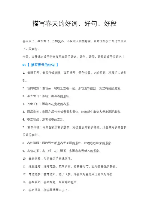 描写春天的好词
