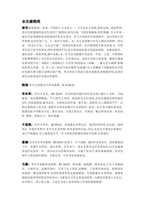 水生植物大全(22种)