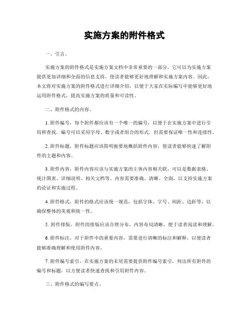 实施方案的附件格式