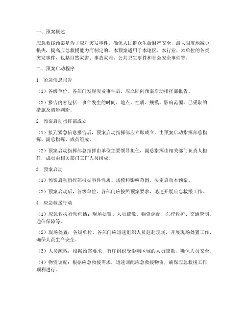 应急救援预案的启动程序