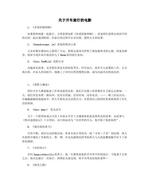 关于开车旅行的电影