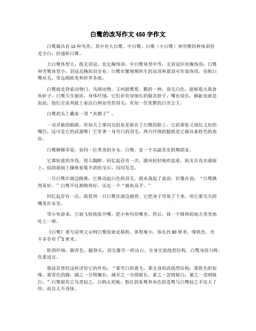 白鹭的改写作文450字作文