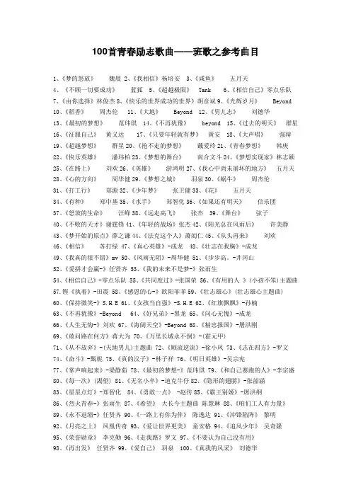 百首励志歌曲