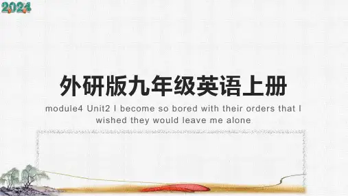 Module 4 Home alone Unit 2 课件(共29张PPT) 外研版九年级英语上册